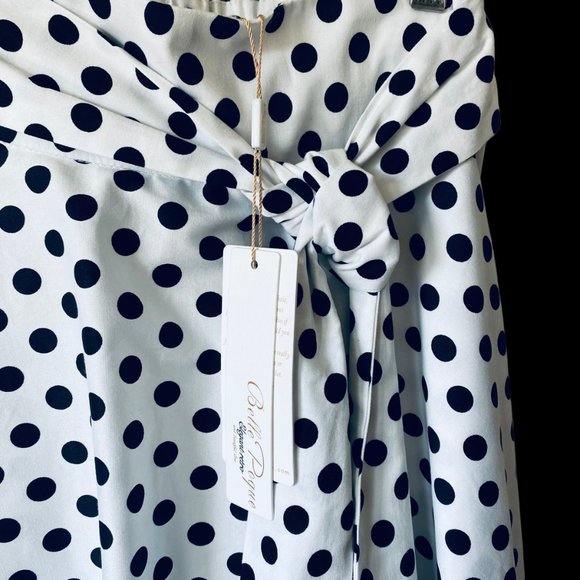 Belle Poque Sz Sm Rockabilly Retro Pin Up 50s High Waist Polka Dot Skirt New - Picture 5 of 15